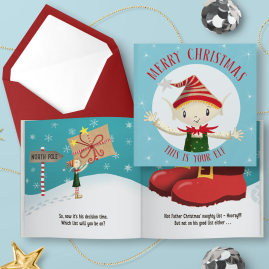 Merry Christmas This Is Your Elf book comes with an envelope for posting by FROM YOU TO ME