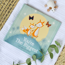 You're The Biggest hardback children’s keepsake gift book celebrating becoming a big brother or sister on the arrival of a new baby by from you to me