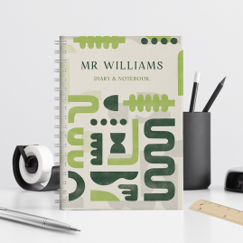 Personalised Funky Chunky Green Diary by FROM YOU TO ME