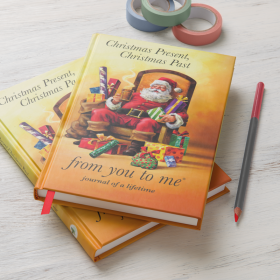 Christmas Santa book cover stack