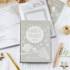 Early Years: Grey baby to five years record journal & notebook